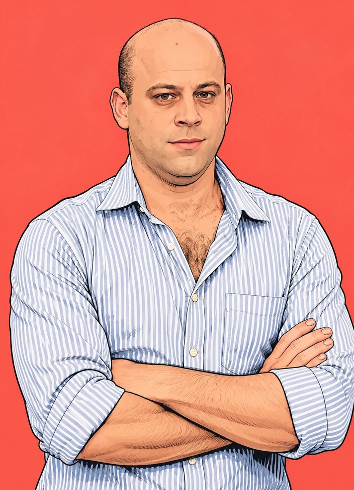 Illustrated portrait of Anshel Pfeffer